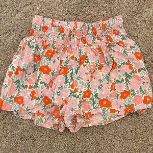 Floral Pink and Orange Women's Shorts
